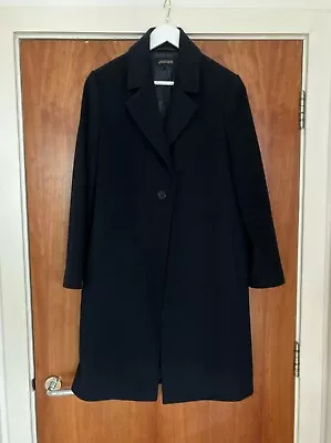 Jaeger - Navy - Single Breasted Coat - Wool - Size UK 12 - Great Condition. • £30