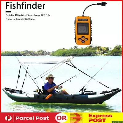 Echo Sounder Wired Sonar Fish Finder LCD Screen 100m Depth Locator Fishfinders • $57.40