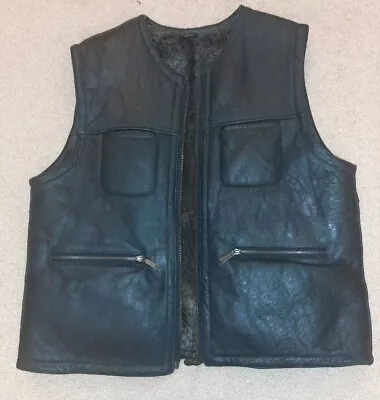  KicKers  Lambskin Shearling Leather Vest Black XL • $70