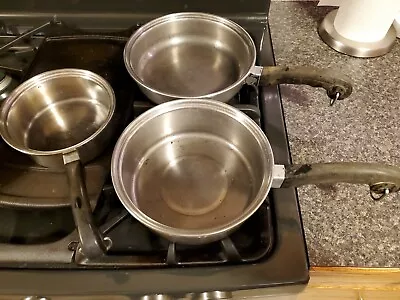 Vintage Salad Master  Tri Clad  18-8 Stainless Steel Sauce Pans & 9 Skillet  • $84.84