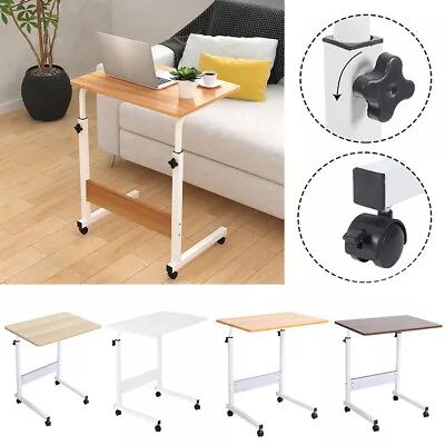 Adjustable Over Sofa Bed Table On Wheels Computer PC Laptop Writing Desk Stand • £18.95