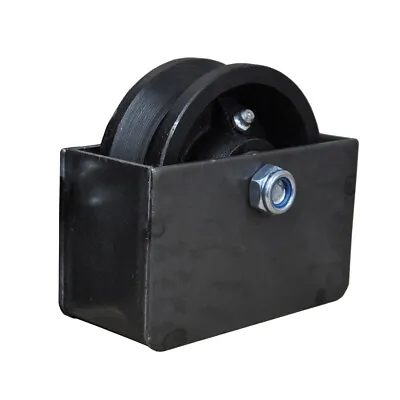 $28 • Buy 4  V Groove Sliding Gate Cast Iron Roller Wheel Axle With Mounting Box