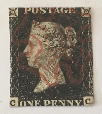 GB Queen Victoria 1840  Penny Black  VFU Stamp Maltese Cross Cancel  C-C  LH • $124.43