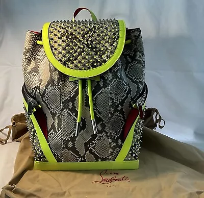 Christian Louboutin Python Ghost Exotic Leather Explorafunk Backpack Bag Purse • $19250