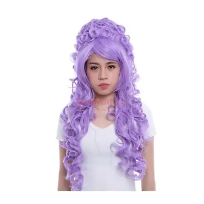 Marie Antoinette Anime Cosplay Wigs 80cm Long Curly Lavender Synthetic Hair • $18.76