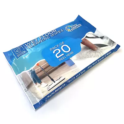 Large Wood Laminate Tile Floor Cleaning Wet Wipes Mop Refill Cloths Pack Of 20 • £2.99