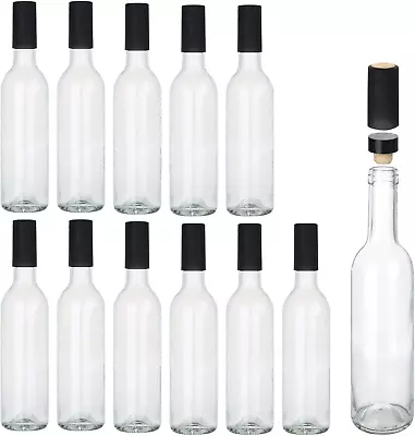 12 Oz Glass Bottles With Cork Lids Home Brewing Bottles Juicing Bottles New • $31.99