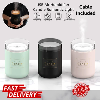 $31.99 • Buy Aromatherapy Essential Oil Diffuser Black Pink Candle Ultrasonic Air Humidifier