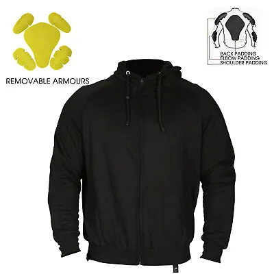 Men's Motorcycle Motorbike Fleece Hoodie Textile CE Approved Padded Armor Jacket • $64.99