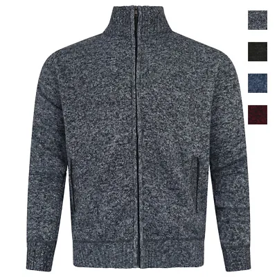 Full Zip Cardigan Fleece Lined Double Bonded Two Pockets Mens M-XXL MIKE Carabou • £26.99