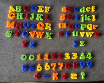 78  Magnetic ABC’s  In Plastic Jar  - Upper Lower Case Numbers & Extras • $4