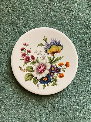 Vintage H&R Johnson Floral Bouquet Ceramic 6   Round Tile Trivet Made In England • $12