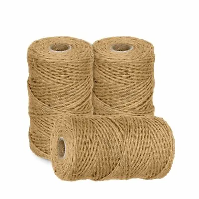 £5.29 • Buy 100m-1000m 3 Ply Natural Brown Soft Jute Twine Sisal String Rustic Shabby Cord