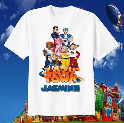 Lazy Town Custom T-shirt Personalize Birthday Stephanie Sportacus • £11.25