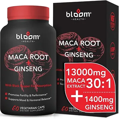 Maca + Ginseng Highest Potency Available 14400mg Supports Desire Stamina - 60CT • $18.46