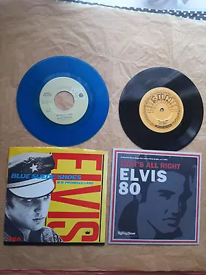 Elvis Presley - Blue Suede Shoes (US BLUE VINYL 7 )& That's All Right (ELVIS 80) • $12.42