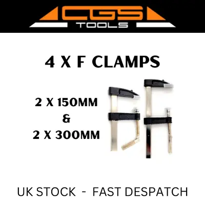4 X Quick Action F Clamps 150mm 300mm Woodworking General Purpose • £12.90