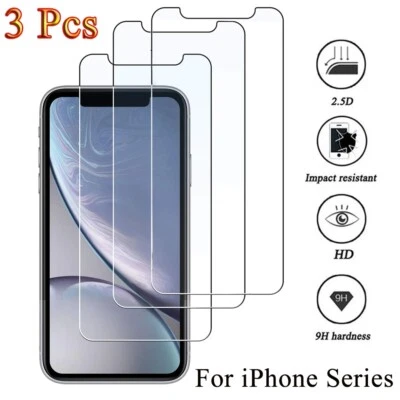 $6.31 • Buy 3X Tempered Glass Screen Protector For IPhone 11 12 13 Pro Max 7 8 PLUS X XR XS