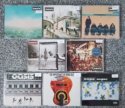 8 Oasis Cd Singles Bundle - Whatever.some Might Sayroll With Itwonderwall Etc • £32