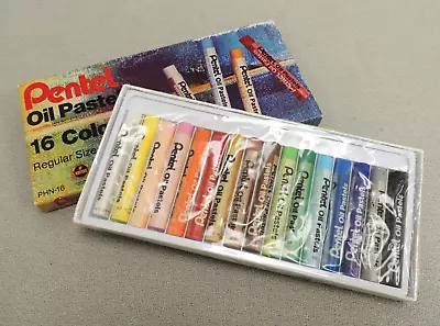 Vintage Pentel Oil Pastels 16 Colors Reg Size New Old Stock Original Box PHN-16 • $4.99