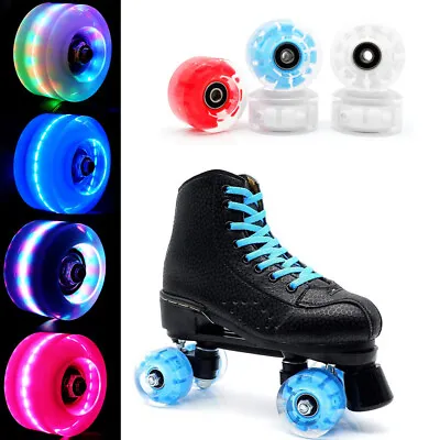 Luminous Light Up Quad Roller Skate Wheels Bearings Installed  Pop-Quad Roller • $15.26