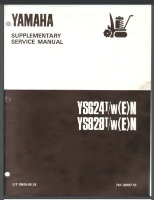 $19.95 • Buy YAMAHA YS624T/W YS828T/W SNOW BLOWER SUPPLEMENT MANUAL 1988 Comb Bound