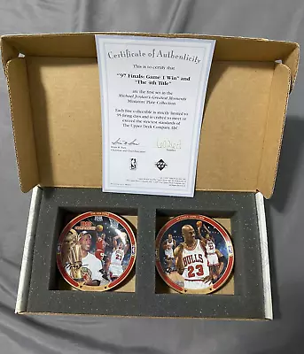 2 Sets Of Michael Jordan Mini Plates W/Box & COA Bradford Editions. 1997 & 1998. • $50