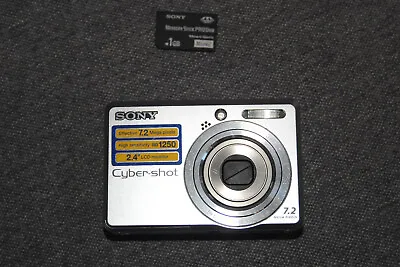 Sony Cyber-shot DSC-S730 7.2 MP Digital Camera Silver Not Working For Parts • $15