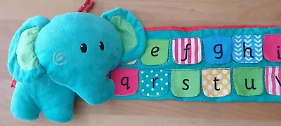 Early Learning Centre (ELC) Alphabet Elephant Numbers Soft Toy Activity Baby Cot • £8.99