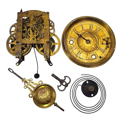 Terry Clock Co. Pittsfield Mass Movement Dial Pendulum & Key • $59.95