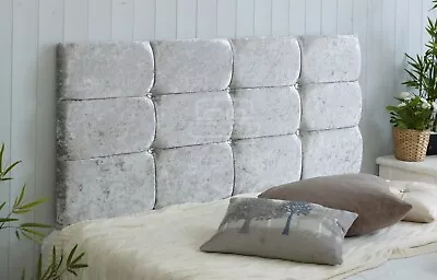 £25.65 • Buy Crush Velvet Cube  Headboard In   20  High -| Single | Double | Kingsize | 