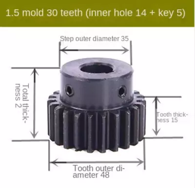 10pc 1.5 Die 30 Perforations 14 Keys 5 Bump Gear Motor Gear Spur Gear With Step • $365.48