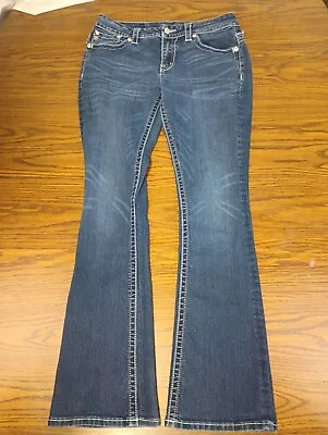 Miss Me Denim Blue Boot Cut Womens Size 32 (34x33.5) Stretch Jeans • $34.95