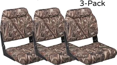 $188.45 • Buy Folding Camo Boat Seats   3-PACK  Real Tree Hunting Boats Seat Bass Fishing Set