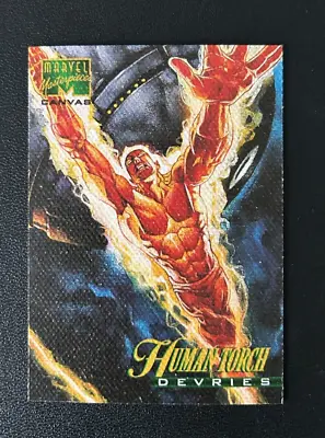 1995 Marvel Masterpieces Human Torch Canvas Limited Edition Insert #9 • $5