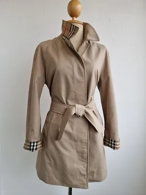 £199.95 • Buy IMMACULATE Womens BURBERRY Trench Coat Classic Nova Check Size 12/14 Medium