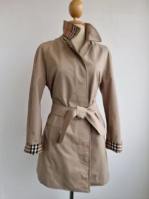 £199.95 • Buy IMMACULATE Womens BURBERRY Trench Coat Classic Nova Check Size 12/14 Medium