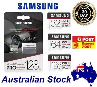 Samsung Pro Endurance  32GB 64GB 128GB  Micro SD Card And Adaptor • $19.90