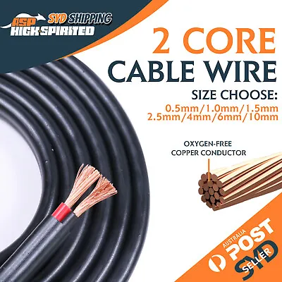 Twin Wire 10mm 6mm 4mm 2.5mm 1.5mm 1mm 0.5mm Auto Boat Van 2 Core Cable 12V • $242.71