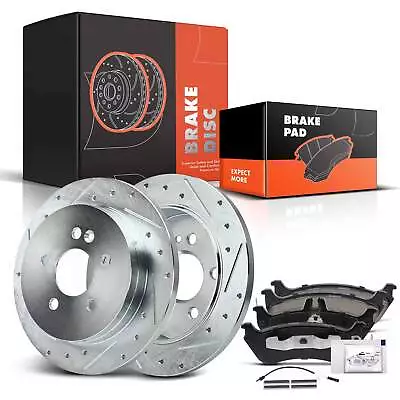 Rear Drilled Brake Rotor & Ceramic Brake Pads For Mercedes-Benz ML320 W163 98-03 • $94.99