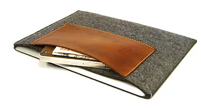 £36.99 • Buy DELL XPS 13 Felt With Leather Pocket Sleeve Case, UK MADE, PERFECT FIT!