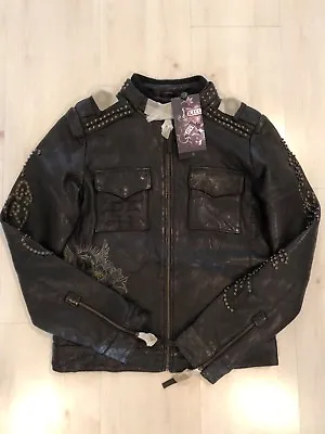 Women Rare Ed Hardy Leather Jacket Love Kills Slowly Black Ml2xl  • $549.99