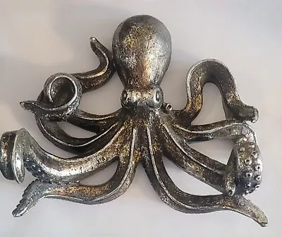 Octopus Bathroom Single Roll Toilet Paper Holder Nautical Silver Bronze Gold • £27