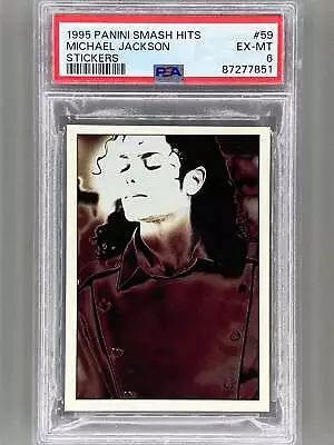 1995 Panini #59 Michael Jackson Smash Hits Stickers PSA 6 Pop 8 (Music) • $29