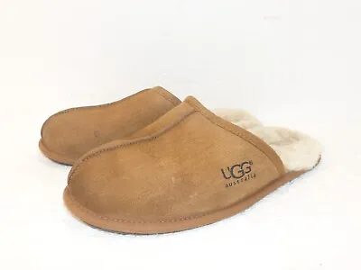 Men's UGG Mule Suede Sheepskin Slip-On Comfort Slippers Chestnut Brown Size 11 • $27.95