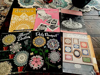 Lot Of 6 Vtg Crochet Doily Pattern Books  Ruffled Floral Doilies By Star 1940s • $19.89