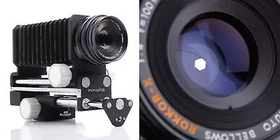 TESTED Minolta Bellows + 100mm F4  Rokkor-X Macro Works Great Excnt Cond LOOK • $175