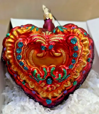 Vintage EuroVue Polish Glass Heart---New With Tags • $45