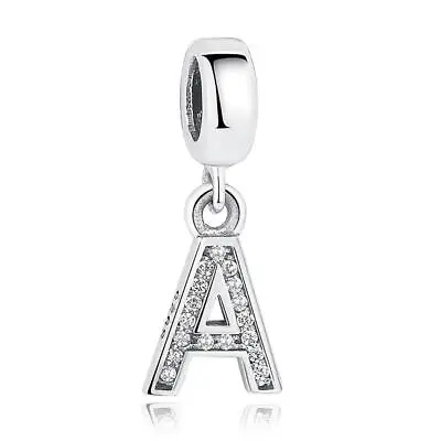 $26.90 • Buy LETTER CHARMS S925 Sterling Silver Charms By Charm Heaven A B C D E