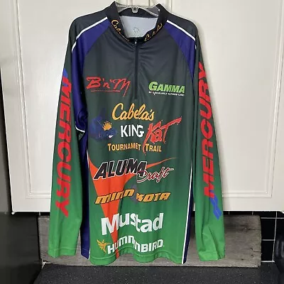 F.S.P. Catfish Tournament King Kat Trail Fishing Jersey Shirt Long Sleeve Size L • $30